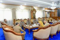 Bupati Halsel beserta rombongan saat menghadiri retreat gelombang pertama Kades dan Camat.