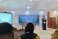 Anggota komisi VII DPR RI, Izzuddin Alqassam Kasuba saat membuka kegiatan penguatan ekosistem musik di Maluku Utara.