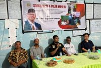 Sosialisasi 4 pilar di Balai Desa Kaireu, Jalan Siswa RT 02.