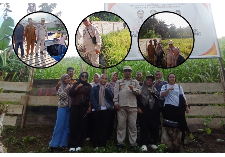 Camat Bacan Timur saat tinjau Program ketahanan pangan Desa Sabatang dalam agenda Kunker ke Sejumlah Desa wilayah setempat.