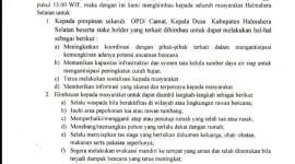 Himbauan Bupati Halsel.