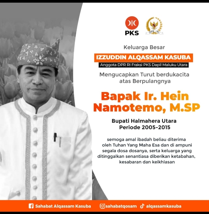 Benner ucapan duka cita mendalam dari Izzuddin Alqassam Kasuba.