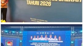 Sekda Halsel saat mengikuti Rakornas di Bella Hotel Ternate.