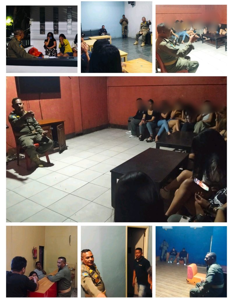 Satpol PP Halsel saat menggelar Razia.