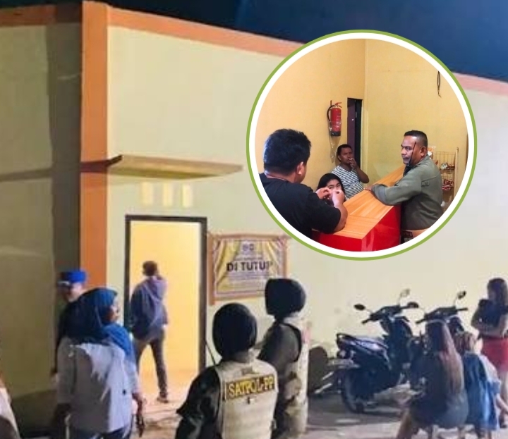 Satuan Polisi Pamong Praja (SATPOL PP), Kabupaten Halmahera Selatan, saat menggelar Razia.