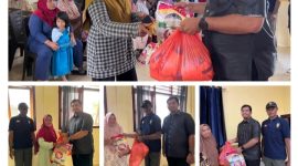 Penyerahan ratusan paket sembako kepada Janda di Desa Babang dan Desa Bibinoi.