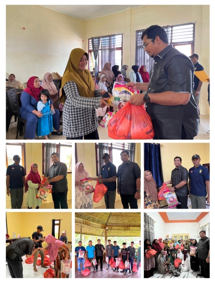 Penyerahan ratusan paket sembako kepada Janda di Desa Babang dan Desa Bibinoi.