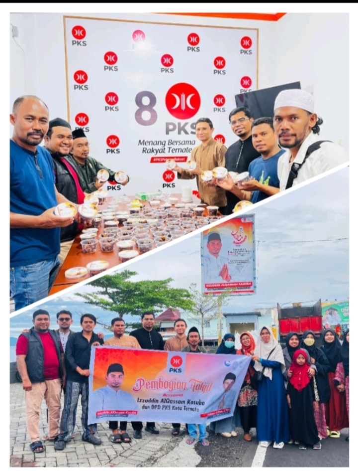 Pembagian Paket Takjil daerah Pandara Kananga Kota Ternate. (Foto//Hakim)