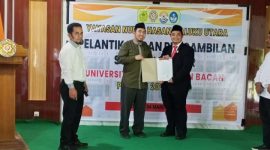 Pelantikan dan pengambilan sumpah jabatan Rektor Universitas Nurul Hasan Bacan (Unsan Bacan). 