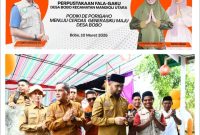 Bupati Halsel saat menghadiri peresmian Perpustakaan Fala Gaku di Desa Bobo Kecamatan Mandioli Utara. 