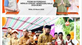 Bupati Halsel saat menghadiri peresmian Perpustakaan Fala Gaku di Desa Bobo Kecamatan Mandioli Utara. 