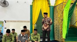 Sekda Halsel, DR. Abdillah Kamarullah SE,.MM,. saat menyampaikan sambutan. Senin (16/3/2026).