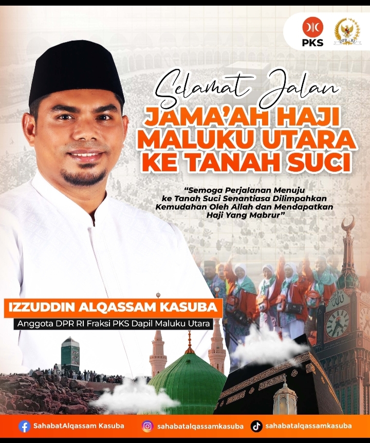 Ucapan selamat Anggota DPR RI Dapil Malut, Izzuddin Alqassam Kasuba. (Desainer Hakim).