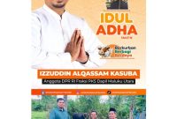 Penyerahan hewan Kurban oleh Izzuddin Alqassam Kasuba, anggota DPR RI, Fraksi PKS, Dapil Maluku Utara.