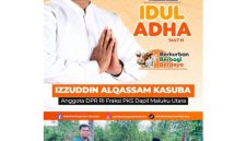 Penyerahan hewan Kurban oleh Izzuddin Alqassam Kasuba, anggota DPR RI, Fraksi PKS, Dapil Maluku Utara.