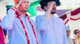 Anggota DPR RI Dapil Malut, Izzuddin Alqassam Kasuba (kanan), Sultan Bacan, Muhammad Irsyad Maulana Syah (kiri).