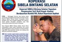 Flayer siaran pers Koperasi Sibela Bintang Selatan. (Doc// Koperasi SBS)